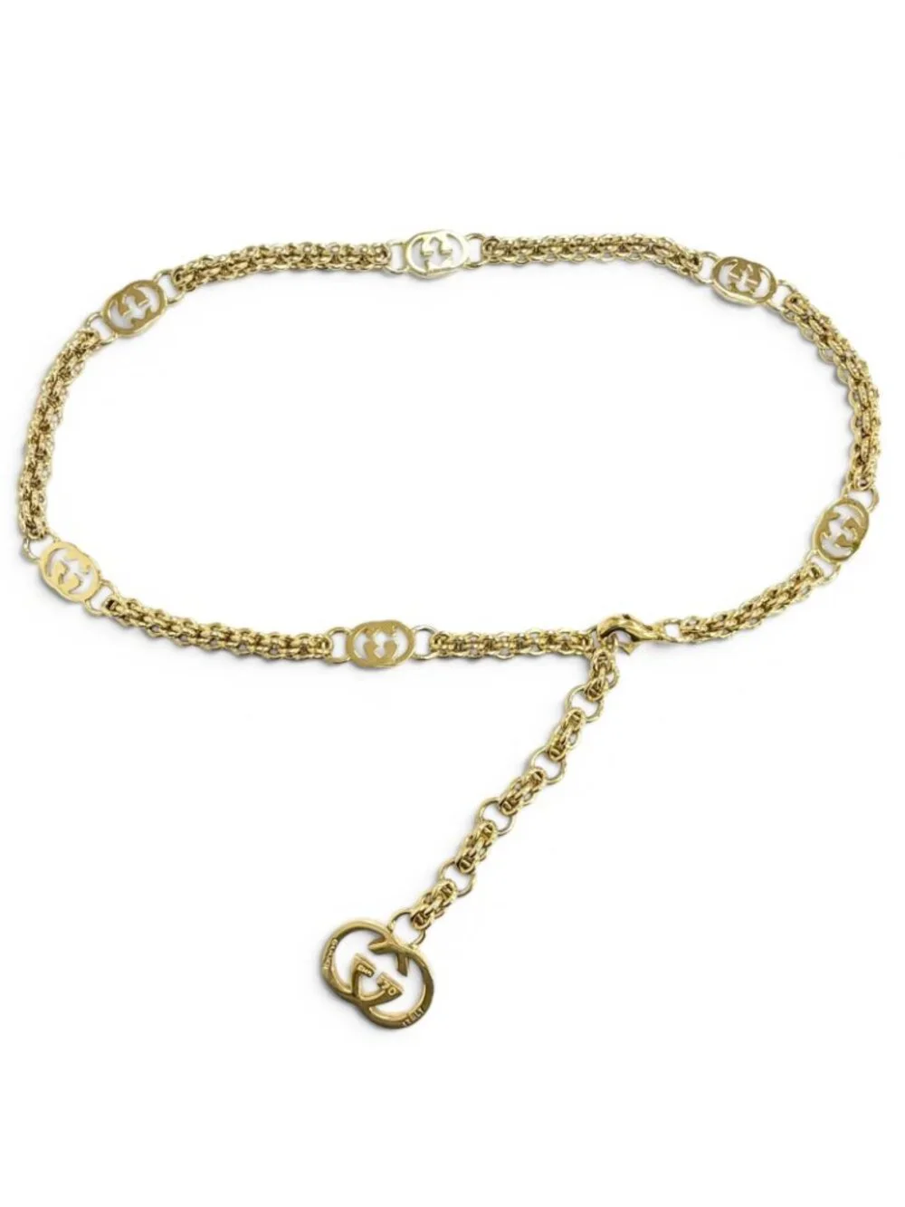 Gucci Vintage Interlocking G Chain Belt Gold 70